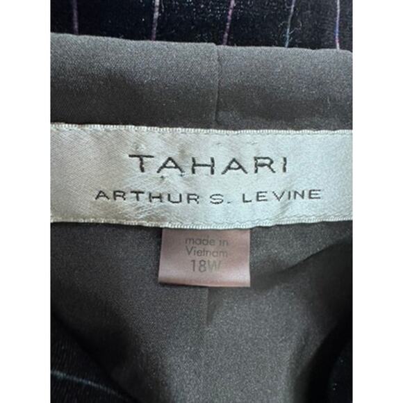 "Tahari" Black Pinstripe Velvet Womens Blazer/Cardigan,Vintage,Y2K,Goth,Romance - Picture 5 of 11